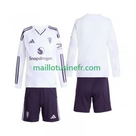 Maillot de Foot Manchester United Extérieur 2025-26 Manches Longues - Enfant